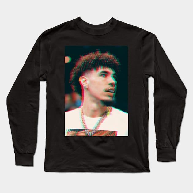 Lamelo Ball Glitch Long Sleeve T-Shirt by Playful Creatives